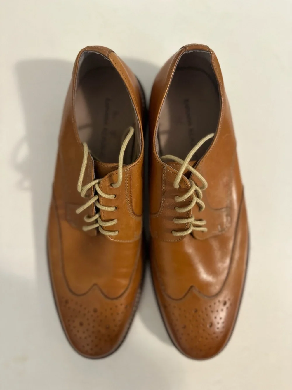Banana Republic Cognac Brogue Derby Shoes - Brown Mens Oxford - Size 8